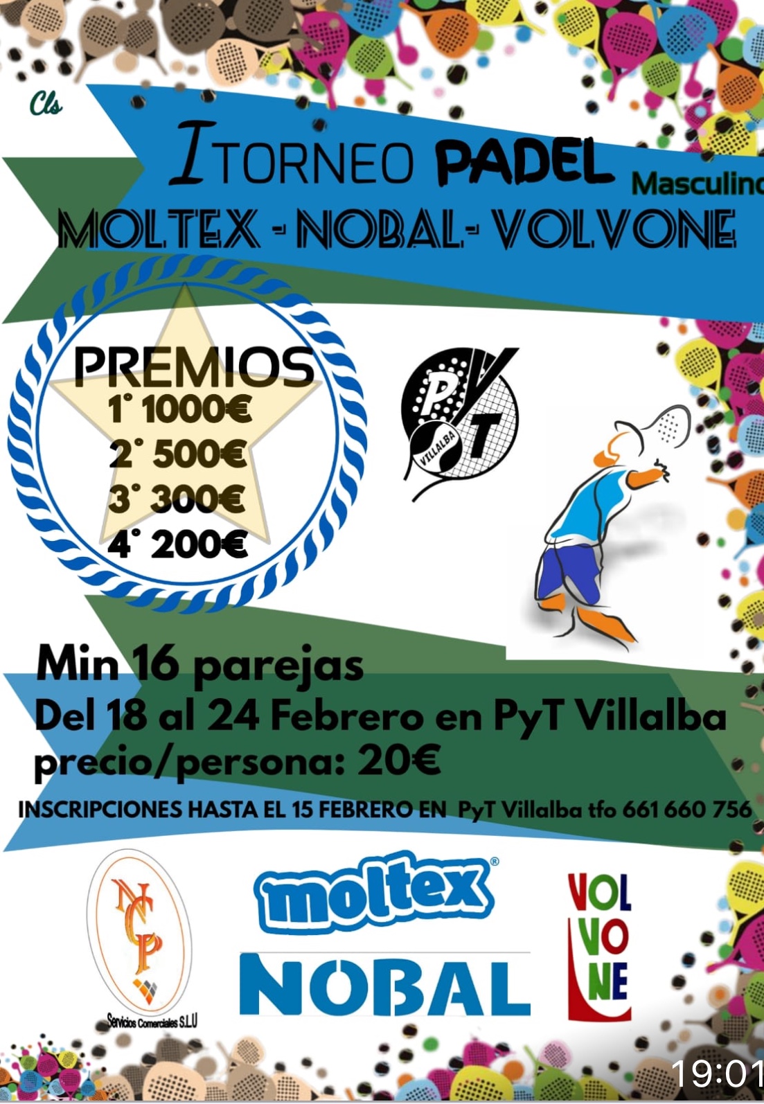 Torneo de Padel Masculino MOLTEX-NOBAL-VOLVONE
